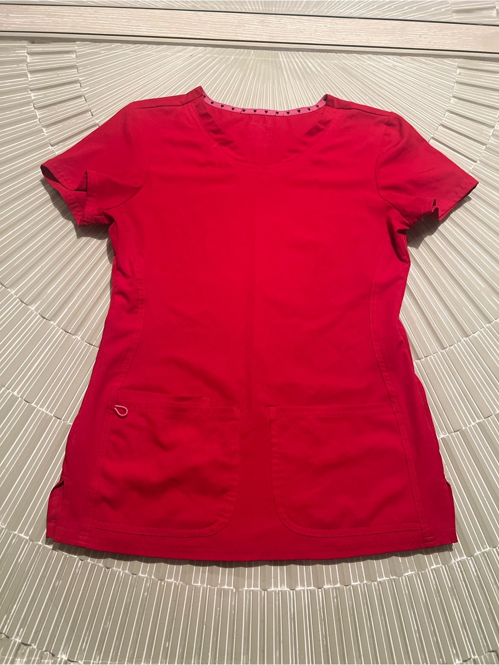 Womenβs Red V-Neck Scrub Top